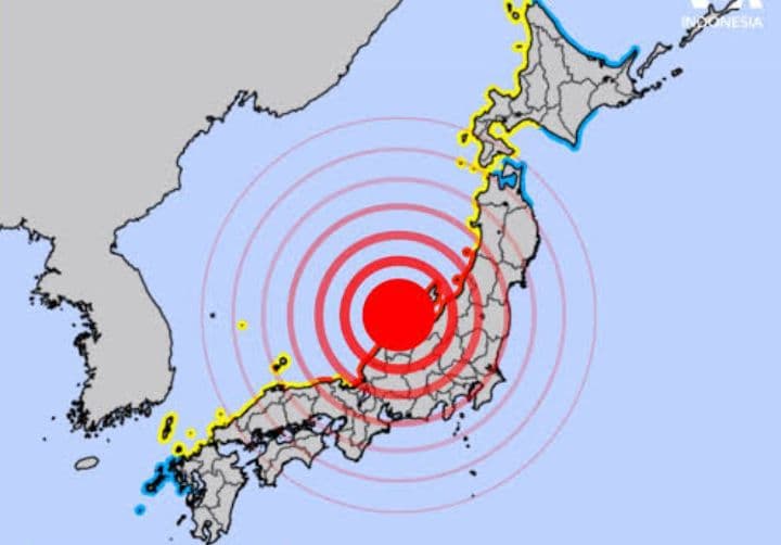 Gempa M 5,8 Guncang Fukushima Jepang